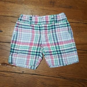 Ralph Lauren 3T girls plaid shorts pink blue